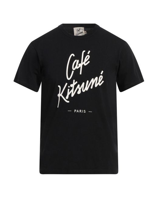 Café Kitsuné Black T-Shirt Cotton for men