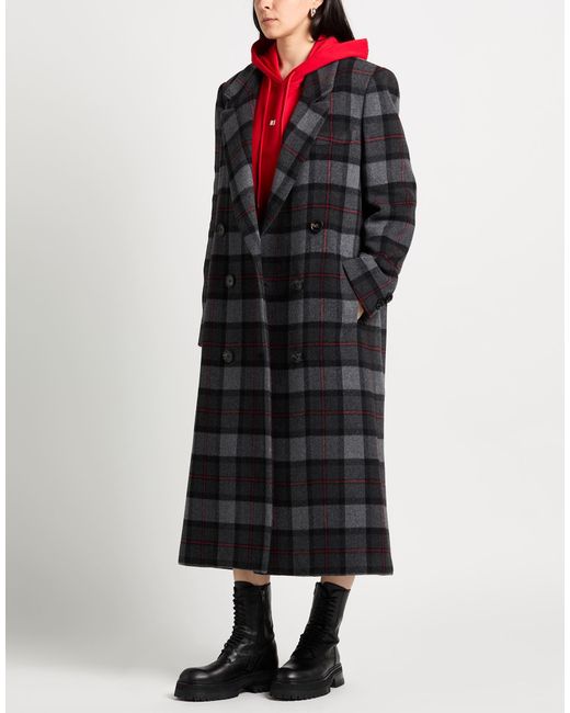 MSGM Black Coat Wool, Polyamide