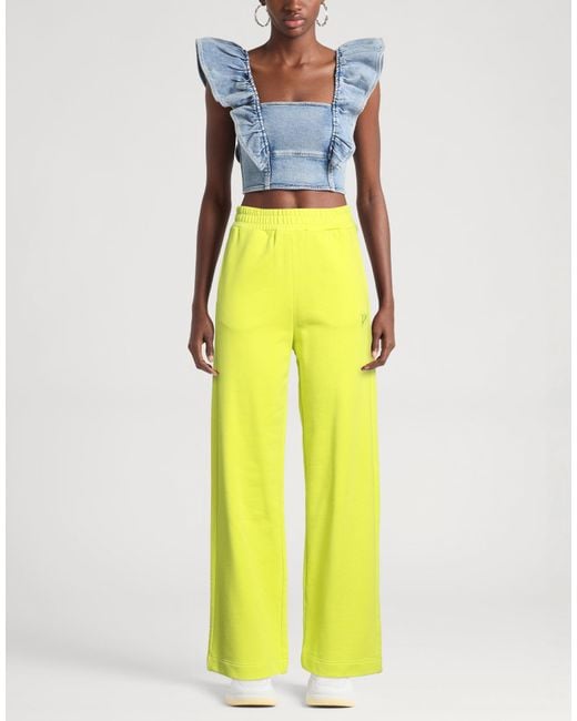 Dondup Yellow Lime Pants Cotton, Polyester