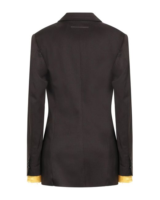MM6 by Maison Martin Margiela Black Blazer Polyester, Virgin Wool, Elastane
