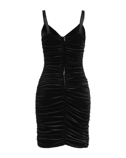 Dolce & Gabbana Black Midi Dress Polyester, Rubber