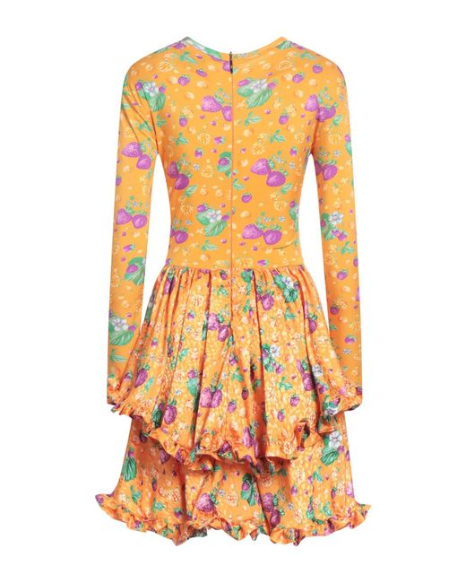 MSGM Orange Mini Dress Polyamide, Elastane