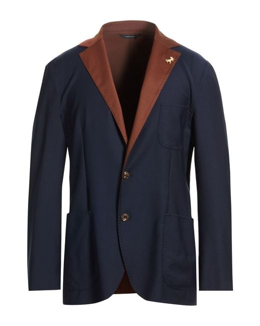Tombolini Blue Blazer Polyamide, Wool, Elastane, Silk for men