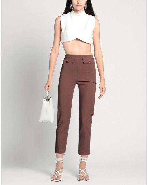 Elisabetta Franchi Purple Pants Polyester, Elastane