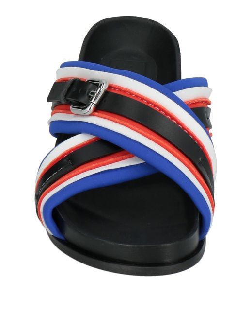 Plan C Blue Sandals Leather, Textile Fibers