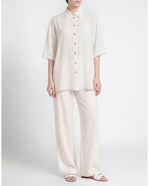 Gaelle Paris White Shirt Cotton, Polyester