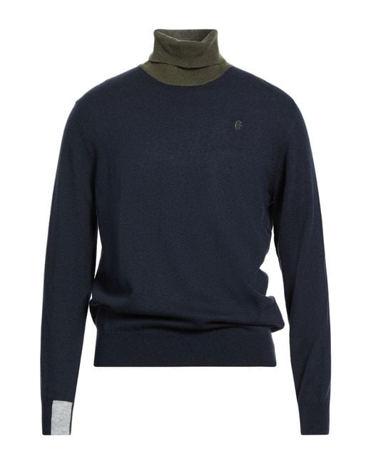 Conte Of Florence Men's Blue Turtlenecks