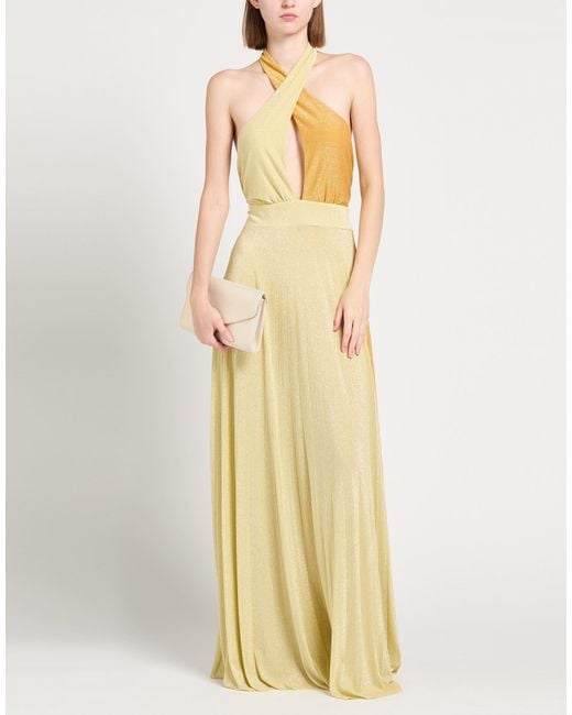 Liu Jo Metallic Maxi Dress Viscose, Polyamide, Polyester, Elastane