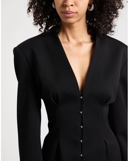 Del Core Black Mini Dress Virgin Wool, Acetate, Silk