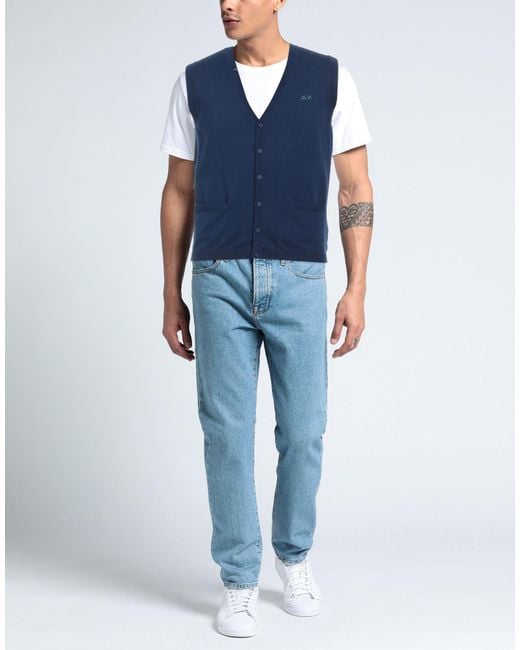 Sun 68 Blue Cardigan for men