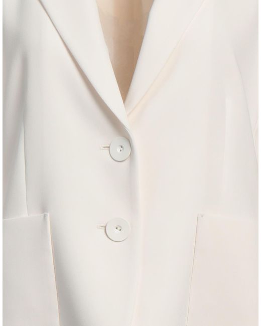 Max Mara White Ivory Blazer Triacetate, Polyester