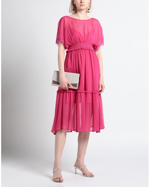 Manila Grace Pink Midi Dress