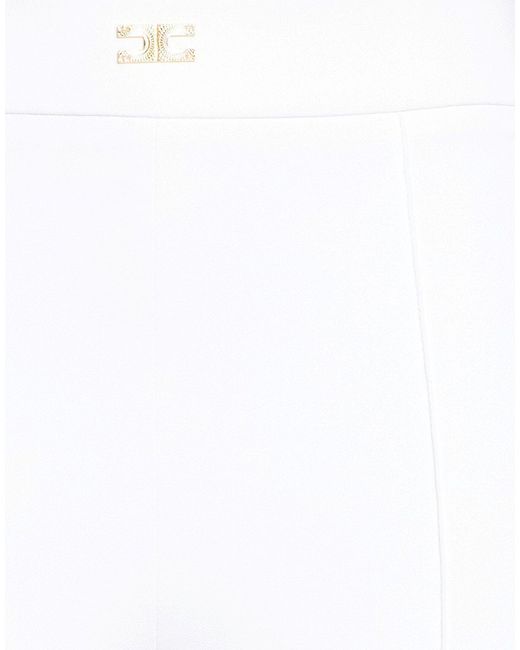 Elisabetta Franchi White Pants Polyester, Elastane