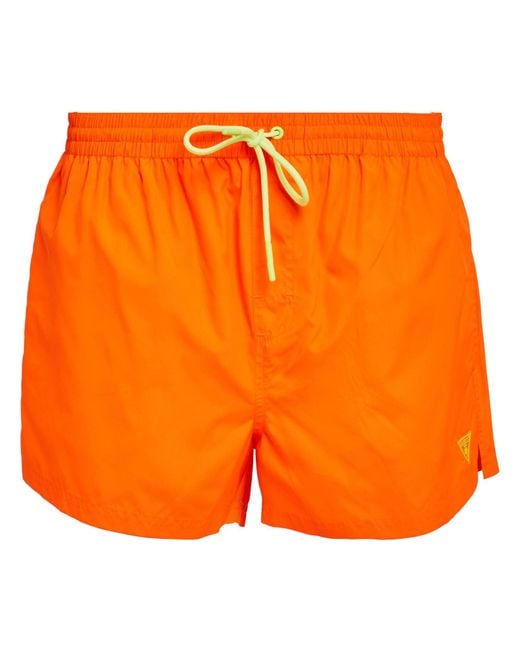 Guess Orange Swim Trunks for men