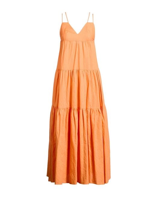 WEILI ZHENG Orange Maxi Dress