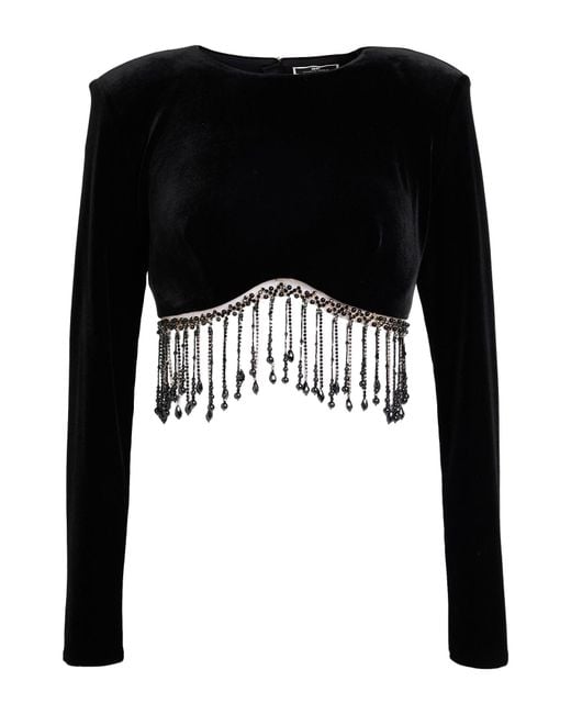 Elisabetta Franchi Black Top Polyester, Elastane, Polyamide, Glass, Acrylic