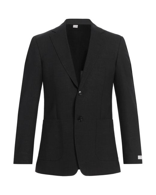 Tiger Of Sweden Black Charcoal Blazer Recycled Polyester, Wool, Linen, Elastane for men