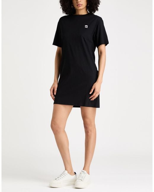 Karl Lagerfeld Black Mini Dress Cotton