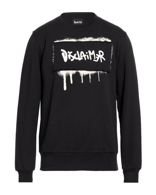 DISCLAIMER Black Sweatshirt Cotton for men