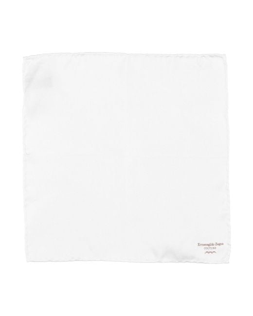 Zegna White Scarf Silk for men
