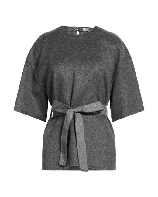 Brunello Cucinelli Gray Top Virgin Wool