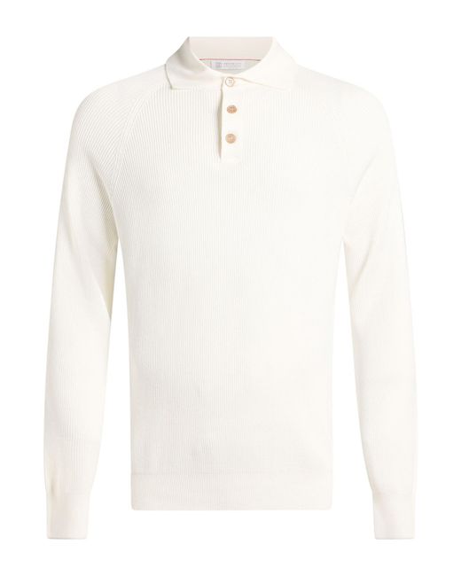 Brunello Cucinelli White Sweater Cotton for men
