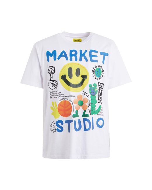 Market White T-shirt for men