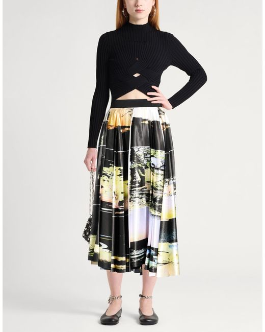 MSGM Black Midi Skirt Polyester