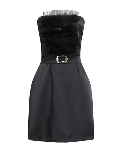 Hanita Black Mini Dress Polyester, Elastane