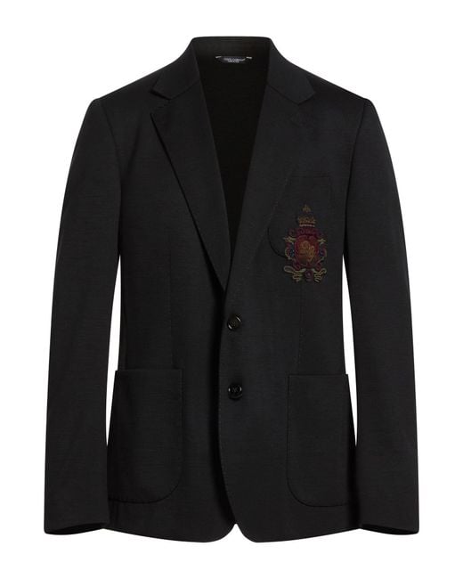 Dolce & Gabbana Black Blazer Virgin Wool, Polyamide for men