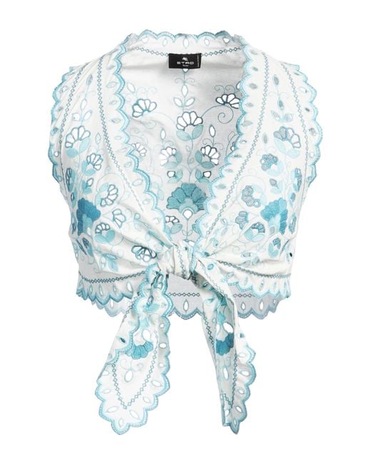 Etro Blue Top Cotton, Polyester
