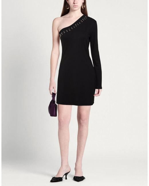 Please Black Mini Dress Viscose, Polyamide, Elastane