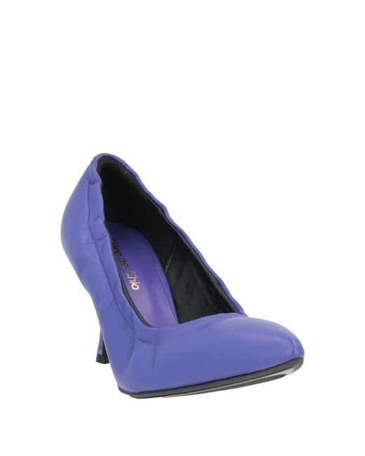 Elena Del Chio Blue Pumps Leather