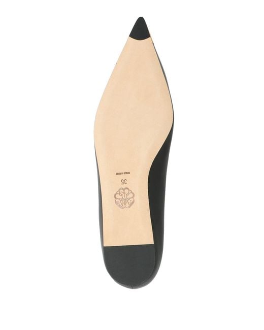 McQueen Black Ballet Flats Leather