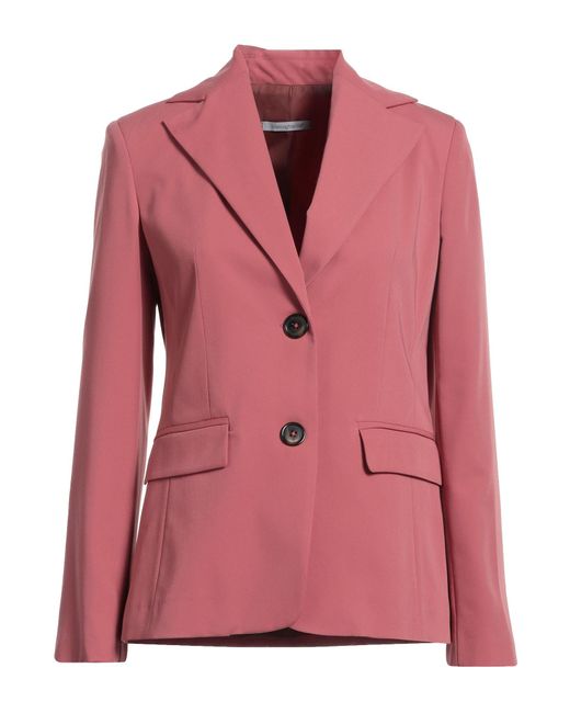 Biancoghiaccio Pink Coral Blazer Polyester, Viscose, Lamous