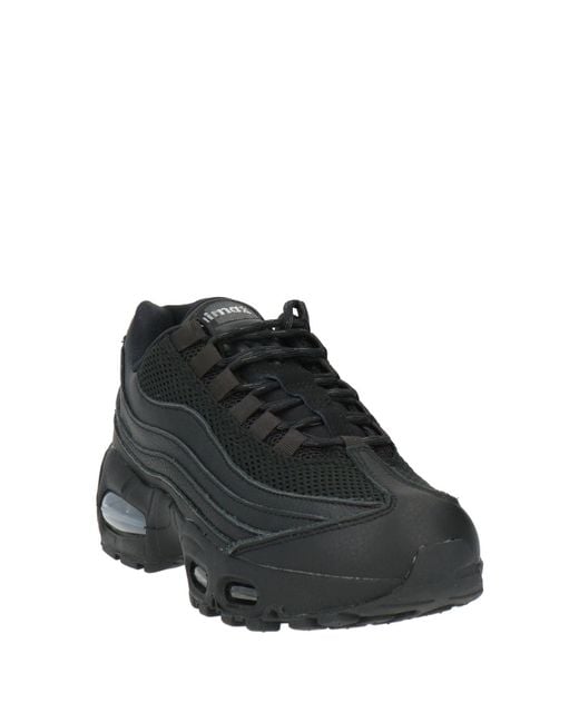 Nike Black Sneakers Leather, Textile Fibers