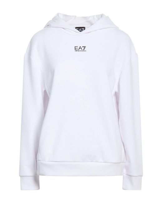 EA7 White Sweatshirt Polyester, Cotton