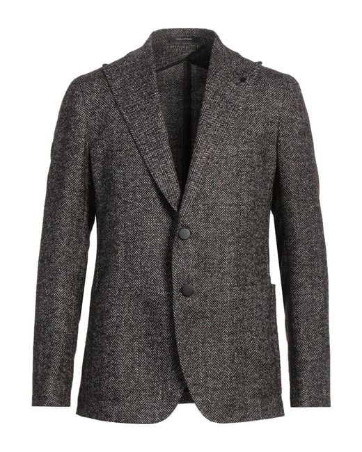 Tagliatore Black Dark Blazer Wool, Alpaca Wool, Polyamide, Elastane for men