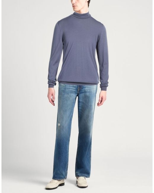 Giorgio Armani Blue Turtleneck Cashmere for men