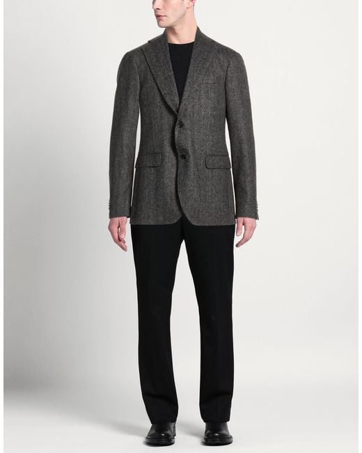 Oscar Jacobson Black Blazer Wool, Polyester, Nylon for men