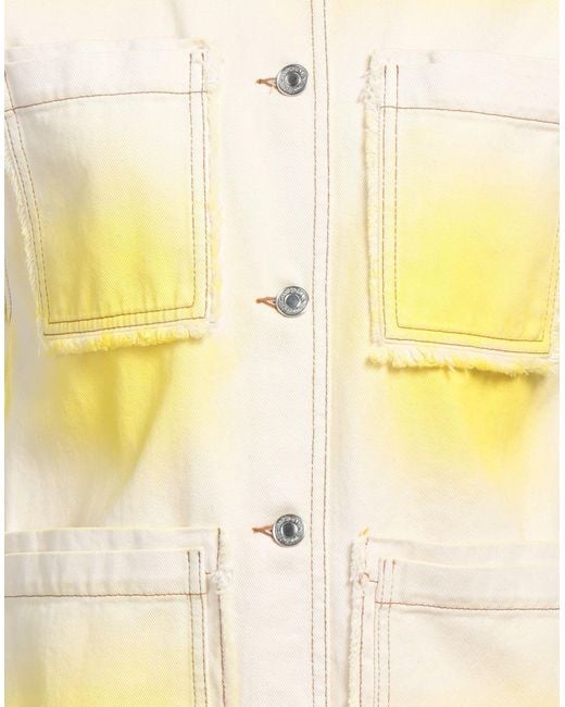 MSGM Yellow Denim Outerwear Cotton