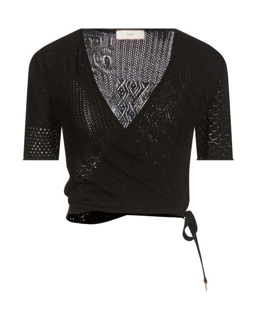 Akep Black Wrap Cardigans Viscose, Polyester