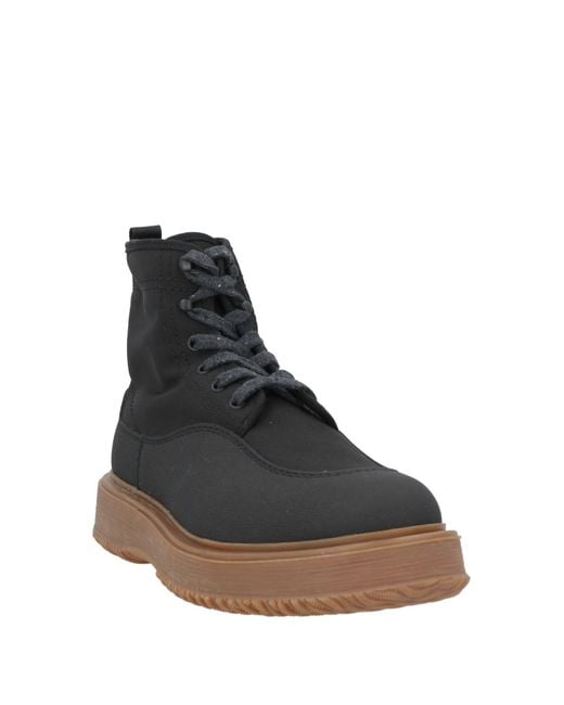Hogan Black Ankle Boots Textile Fibers for men