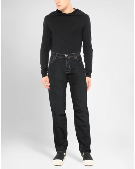 Jacob Coh?n Black Jeans Cotton, Polyurethane for men