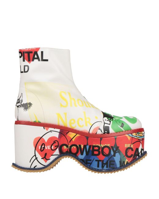 Vivienne Westwood White Ankle Boots Leather