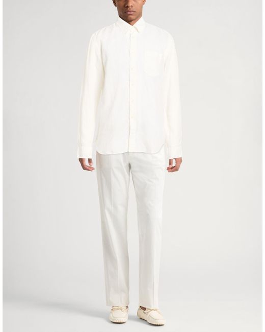 120% Lino White Shirt Linen for men