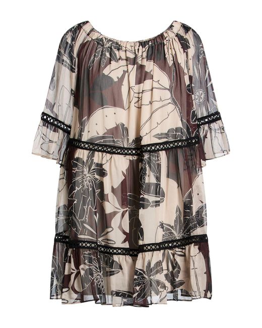 Twinset Brown Mini Dress Polyester