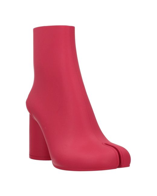 Maison Margiela Red Ankle Boots Rubber