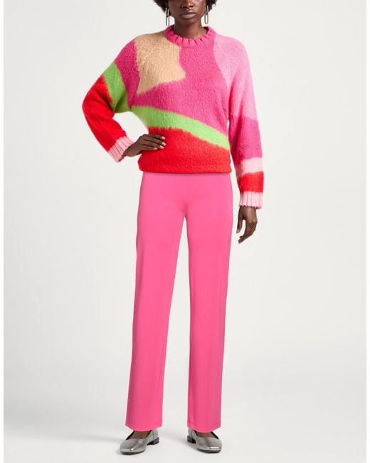 Just Cavalli Pink Fuchsia Pants Polyester, Elastane