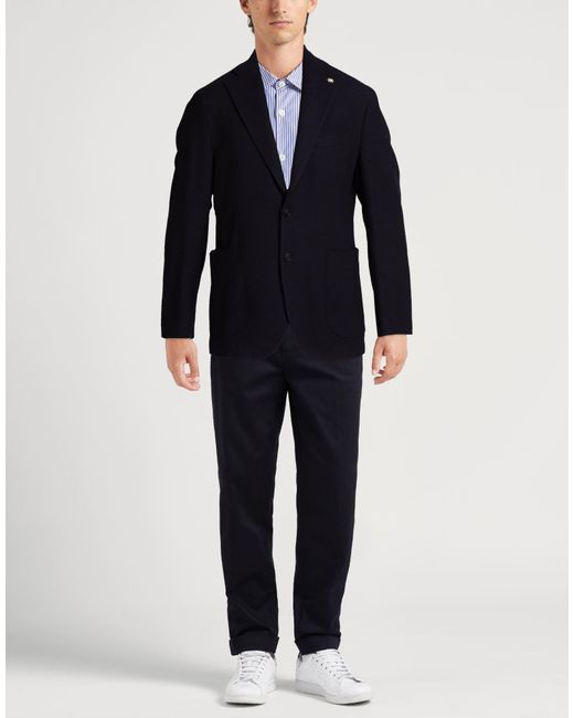 Manuel Ritz Blue Midnight Blazer Virgin Wool, Viscose, Polyester, Elastane for men